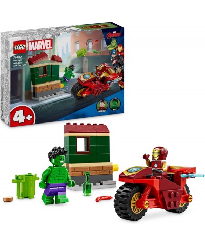 Lego 76287. Marvel. Iron Man con Moto y Hulk. 68 Piezas