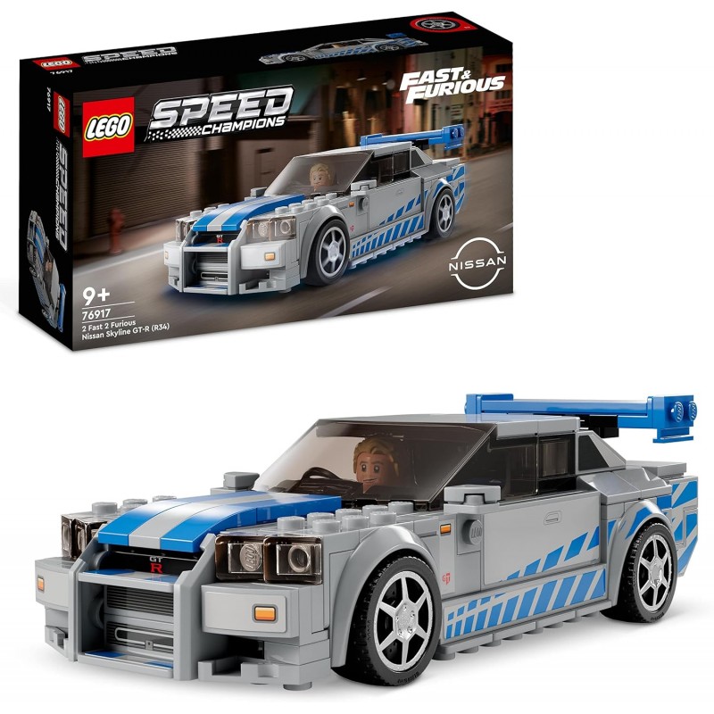 Lego 76917. Speed Champions. Nissan Skyline GT-R (R34) de 2 Fast 2 Furious. 319 Piezas