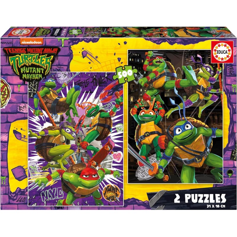 Educa 19916. Puzzle 2x500 Piezas. Tortugas Ninja