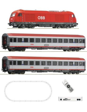 Roco 51100045. Set Iniciación H0 Digital z21: Locomotora Diésel serie 2016 con tren rápido