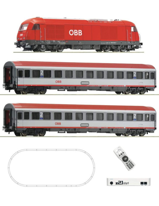 Roco 51100045. Set Iniciación H0 Digital z21: Locomotora Diésel serie 2016 con tren rápido