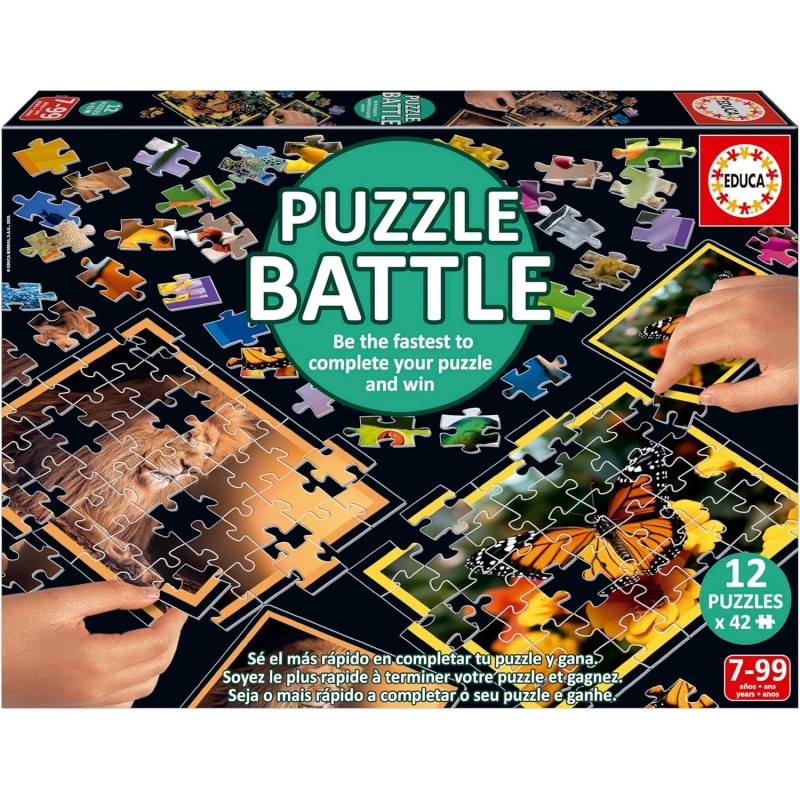 Educa 20119. Puzzle Battle. 12 puzzles de 42 piezas. Naturaleza