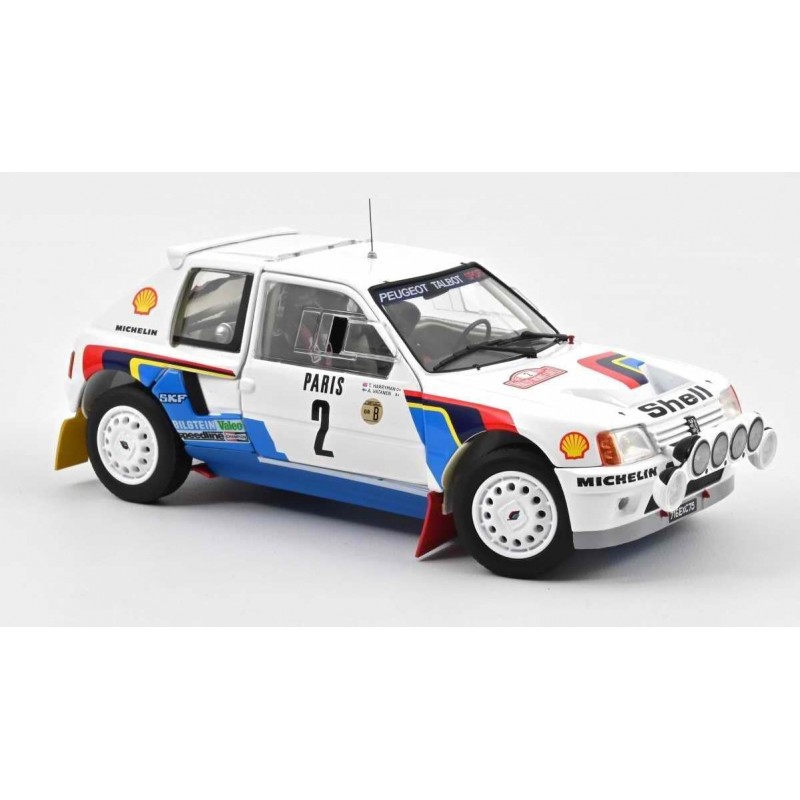 Norev 184864. 1/18 Coche Peugeot 205 T16 ARI Vatanen/Harryman Rally Monte Carlo 1985