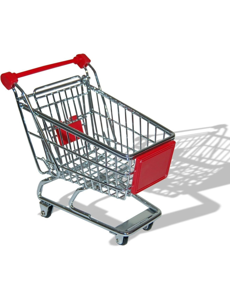 Portalapices de Escritorio. Carrito de Compra, metálico, miniaturizado