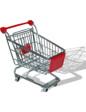 Portalapices de Escritorio. Carrito de Compra, metálico, miniaturizado