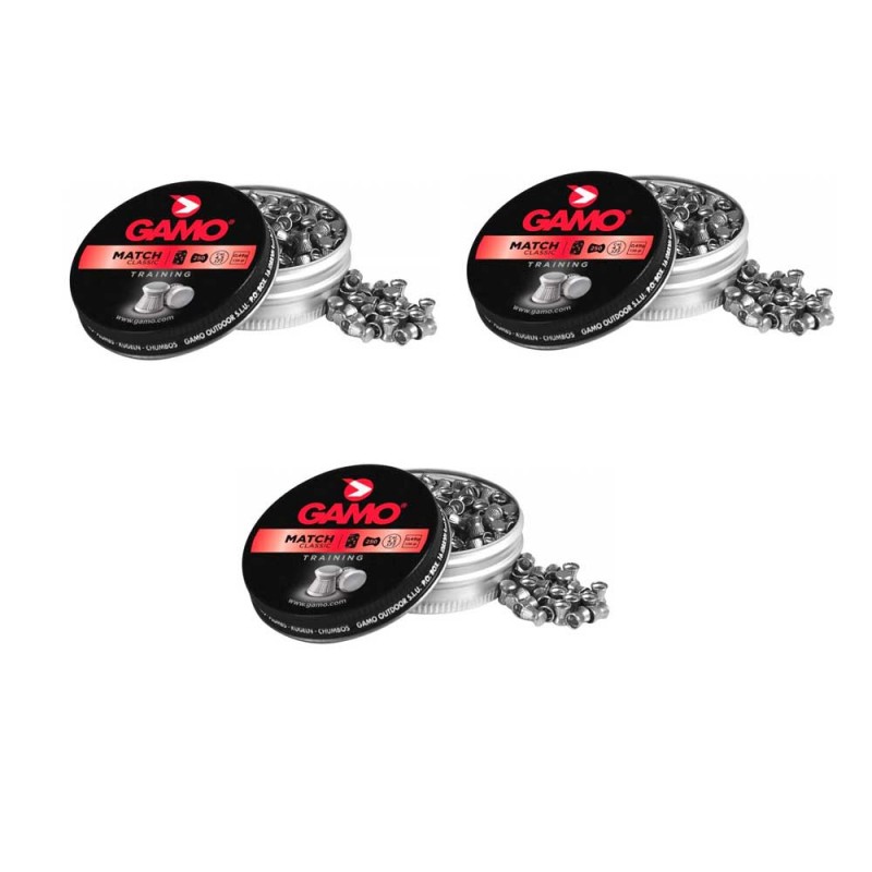 Pack 3 latas de 250 perdigones Gamo Match Diabolo de Copa 4,5mm