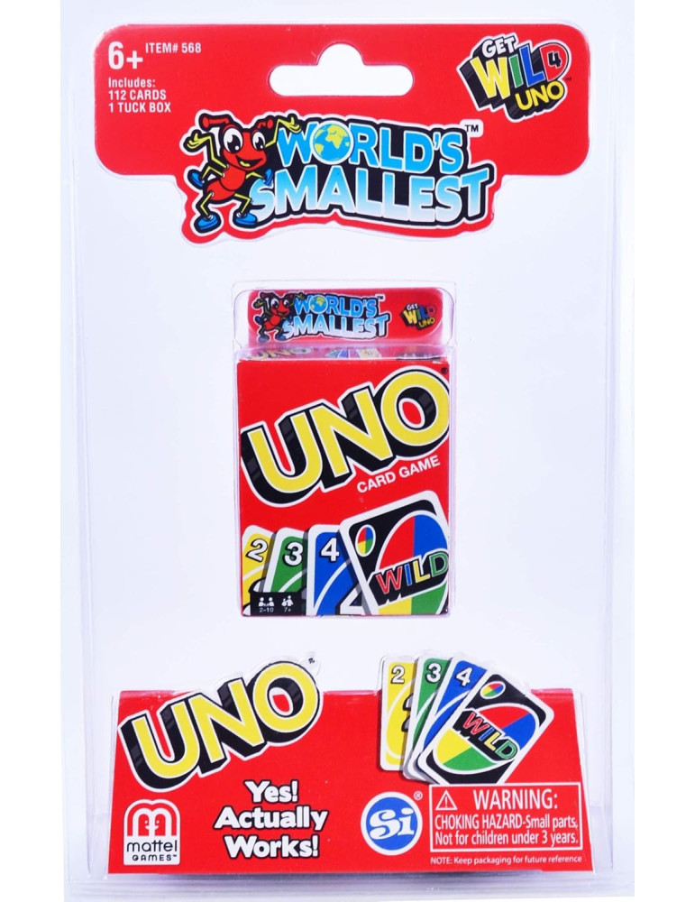 Worlds Smallest 568. Juego de Cartas UNO. 2 jug +7 años