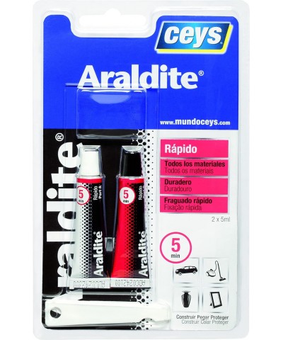 Ceys Araldit Rápido 5 minutos. Adhesivo Epoxy 2 componentes. 5+5ml