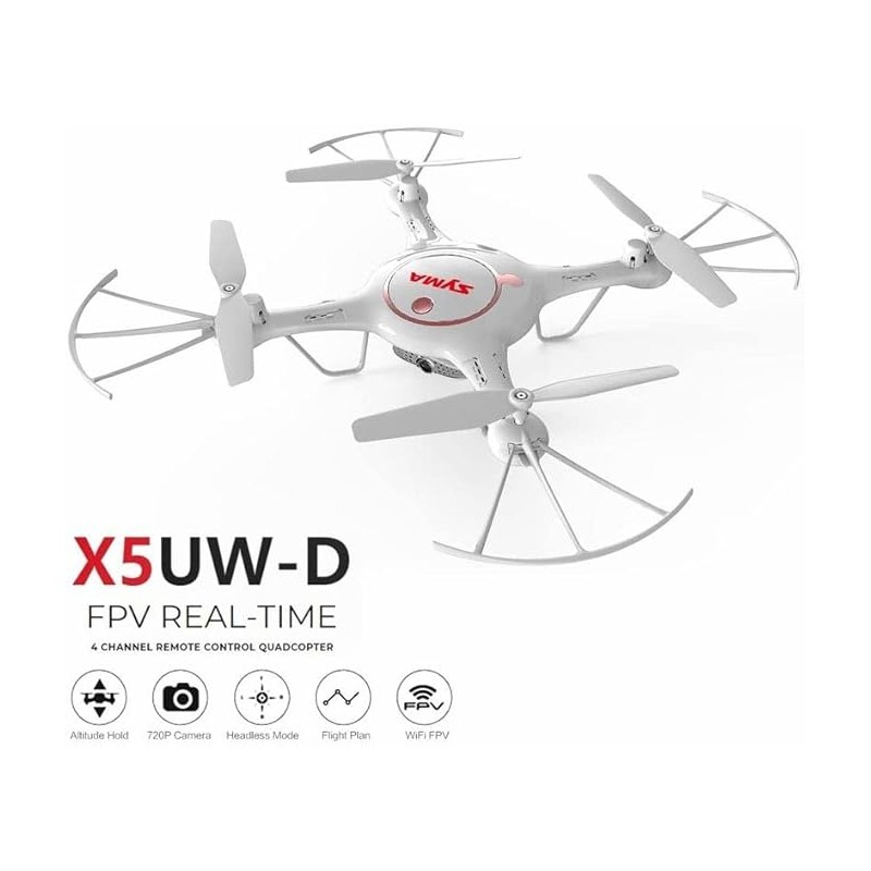 Syma X5UW-D WiFi FPV Ajustable 720P HD cámara RTF Flujo óptico posicionamiento Altitude Hold