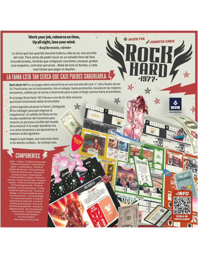 Devir BGROCSP. Juego de Mesa Rock Hard 1977. 2-5 jug +16 años