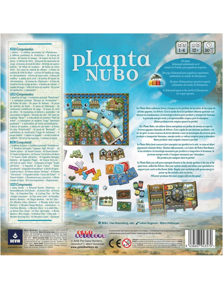Devir BGPLAEC. Juego de Mesa Planta Nubo. 1-4 jug +12 años