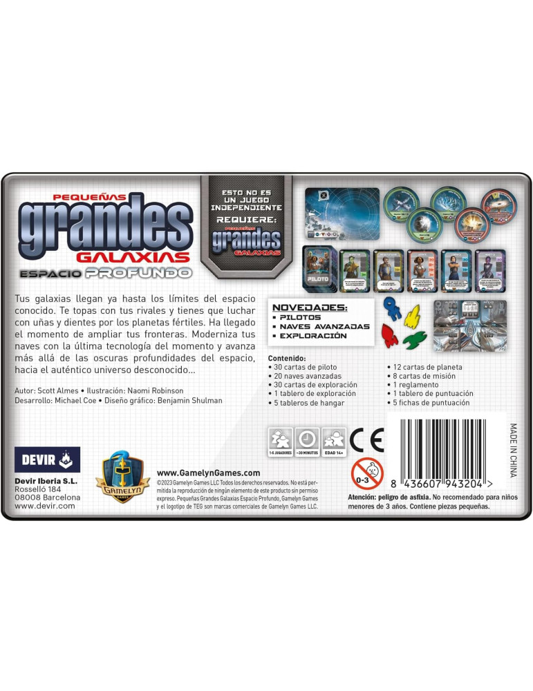 Devir BGGALESP. Juego de Mesa Pequeñas Grandes Galaxias "Espacio Profundo". 1-5 jug +14 años