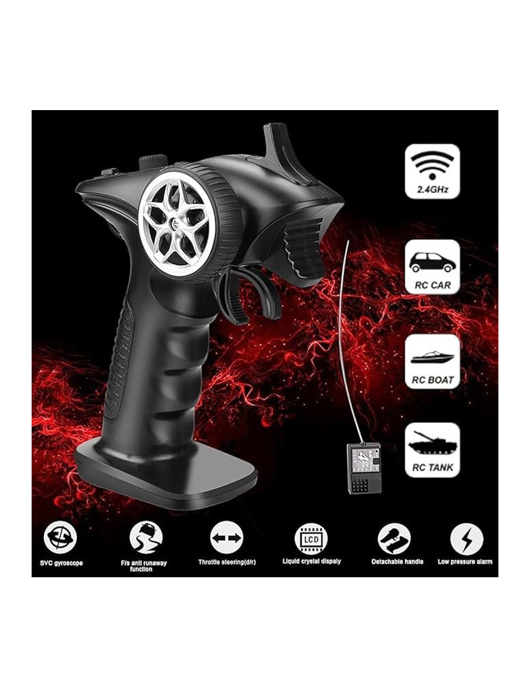 Emisora Radiocontrol TX4 . 4 Canales. 2,4Ghz. con Receptor y Cristales