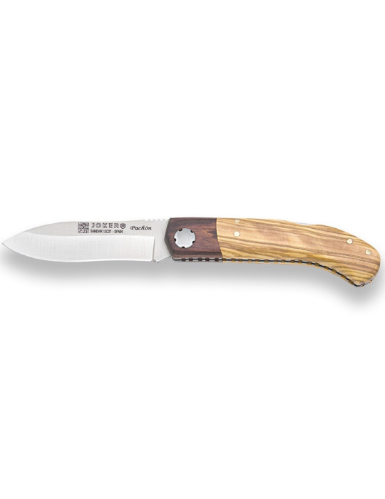 Joker NO98. Navaja Pachón con Virola Palisandro y Cachas de Olivo. Hoja 8cm