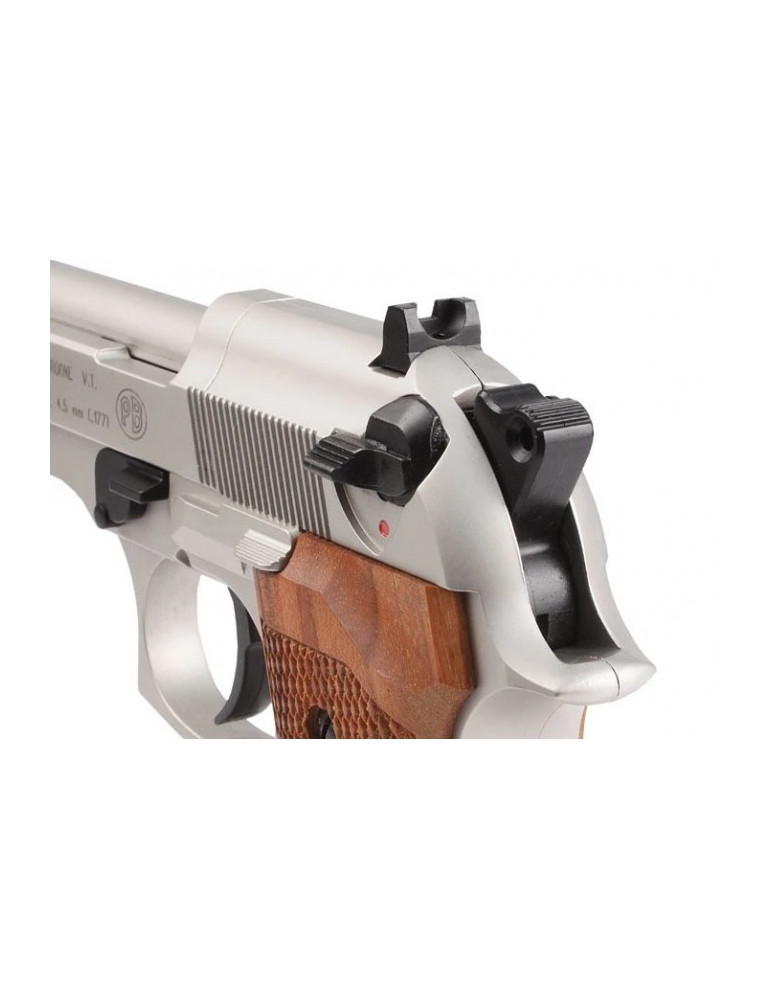 Umarex U4190003. Pistola Beretta Mod. 92FS Nickel Madera. Calibre 4,5mm. Full Metal