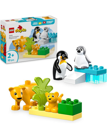 Lego 10442 Duplo. Familias de la Fauna Salvaje: Pingüinos y Leones. 10 piezas
