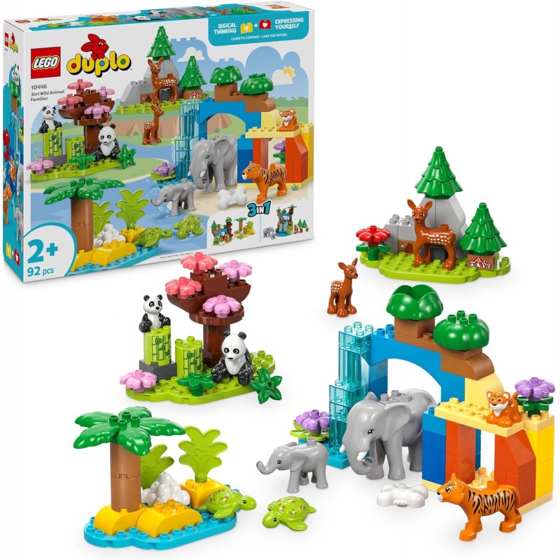 Lego 10444 Duplo. Familias de la Fauna Salvaje “3 en 1”. 92 piezas