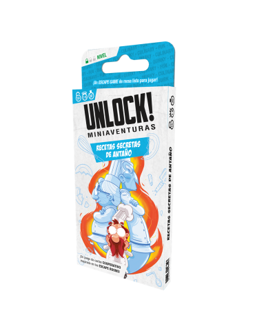 Asmodee SCUNLSH01ES Juego Unlock! Miniaventuras Recetas secretas de antaño. 1-6 jug. +10 años