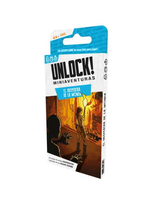 Asmodee SCUNLSH02ES Juego Unlock! Miniaventuras El despertar de la Momia. 1-6 jug. +10 años