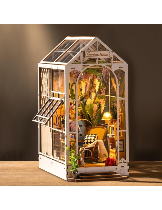 Robotime TGB06. Sujetalibros Flower House. Kit de construcción