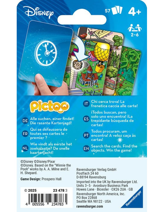 Ravensburger 23478. Juego de cartas Pictoo. Disney. 2-6jg +4 años