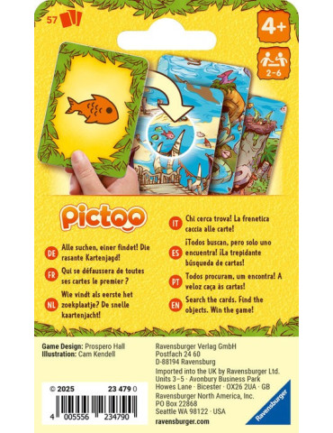Ravensburger 23479. Juego de cartas Pictoo. Dino. 2-6jg +4 años 2