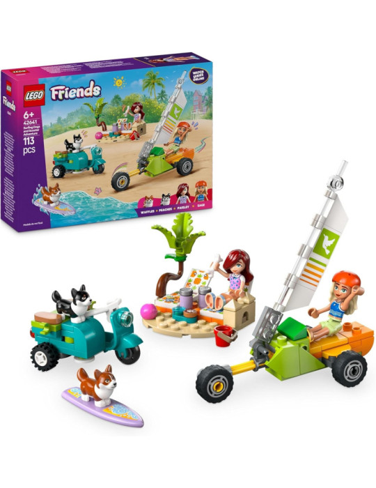 Lego 42641 Friends. Mascotas Surferas y Aventura sobre Ruedas. 113 piezas. Más de 6 años