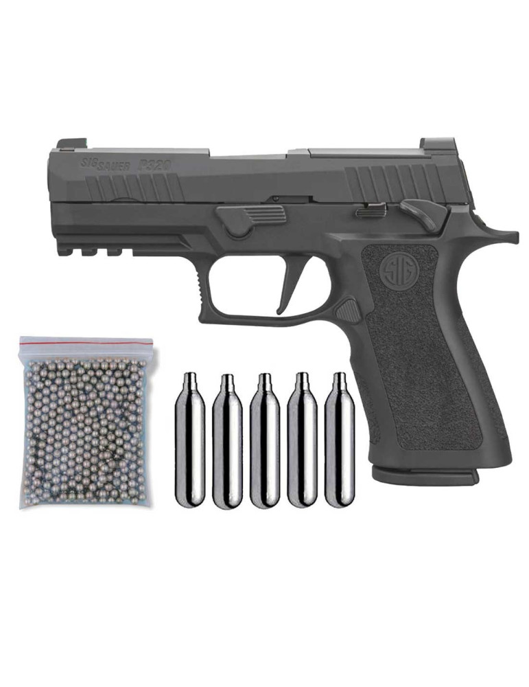 Pack Pistola perdigon Sig Sauer P320XCA Co2 4,5mm. Blowback. 29318/13275
