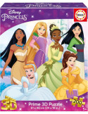 Educa 20046. Puzzle 3D Lenticular de 200 Piezas Princesas Disney. 61x46cm