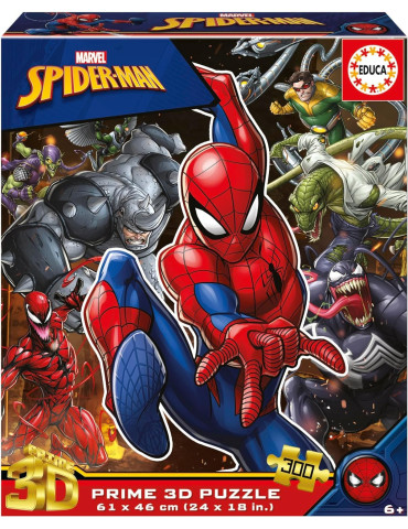 Educa 20049. Puzzle 3D Lenticular de 300 Piezas Spider-Man. 61x46cm