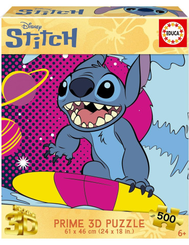 Educa 20272. Puzzle 3D Lenticular de 500 Piezas Stitch. 61x46cm