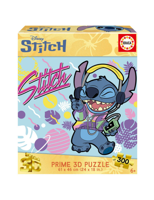 Educa 20273. Puzzle 3D Lenticular de 300 Piezas Stitch. 61x46cm