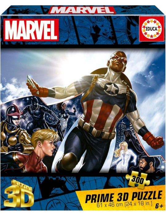 Educa 20346. Puzzle 3D Lenticular de 300 Piezas Marvel. 61x46cm
