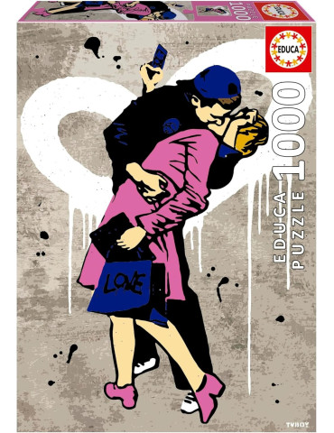 Educa 20180. Puzzle de 1000 piezas El Beso, TV Boy. 68x48cm
