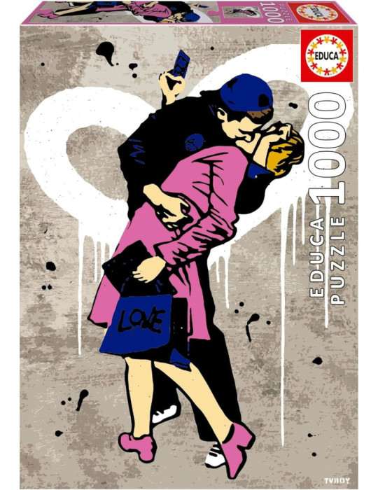 Educa 20180. Puzzle de 1000 piezas El Beso, TV Boy. 68x48cm