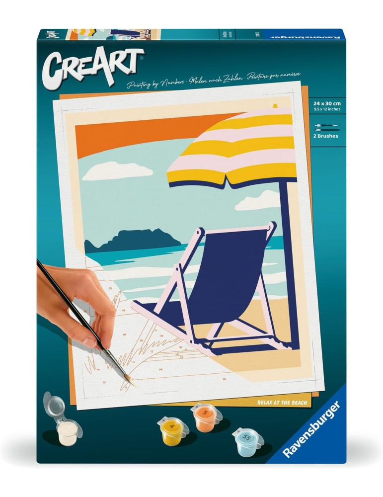 Ravensburger CreArt 23690. Kit para Pintar por Números Tiempo de Relax. 24x30cm