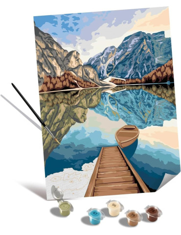 Ravensburger CreArt Canvas 23909. Kit para Pintar por Números Lago de Montaña. 30x30cm