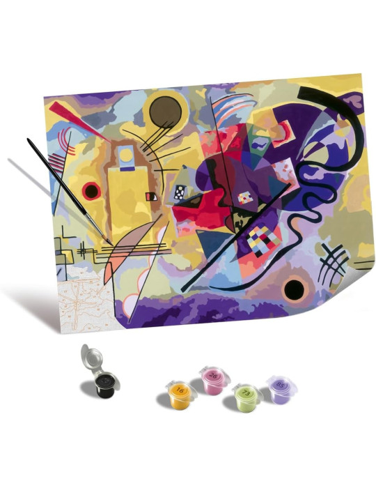 Ravensburger CreArt Canvas 23918. Kit para Pintar por Números Amarillo, Rojo y Azul. 40x30cm