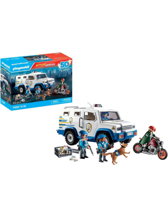 Playmobil 71597 Action Heroes. Transportador de Dinero. 4-10 años