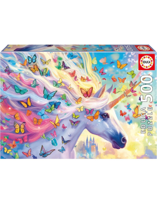 Educa 20254. Puzzle de 500 Piezas de Unicornio Arcoiris. 38x48cm