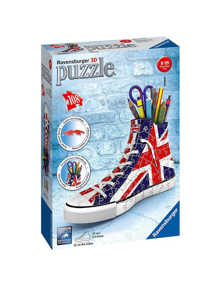 11222 Ravensburger. Puzzle 3D Sneaker Union Jack 108 Piezas