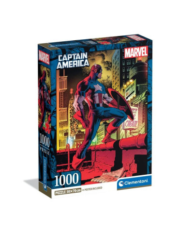 Clementoni 37049. Puzzle de 1000 piezas de Capitán América. 70x50cm