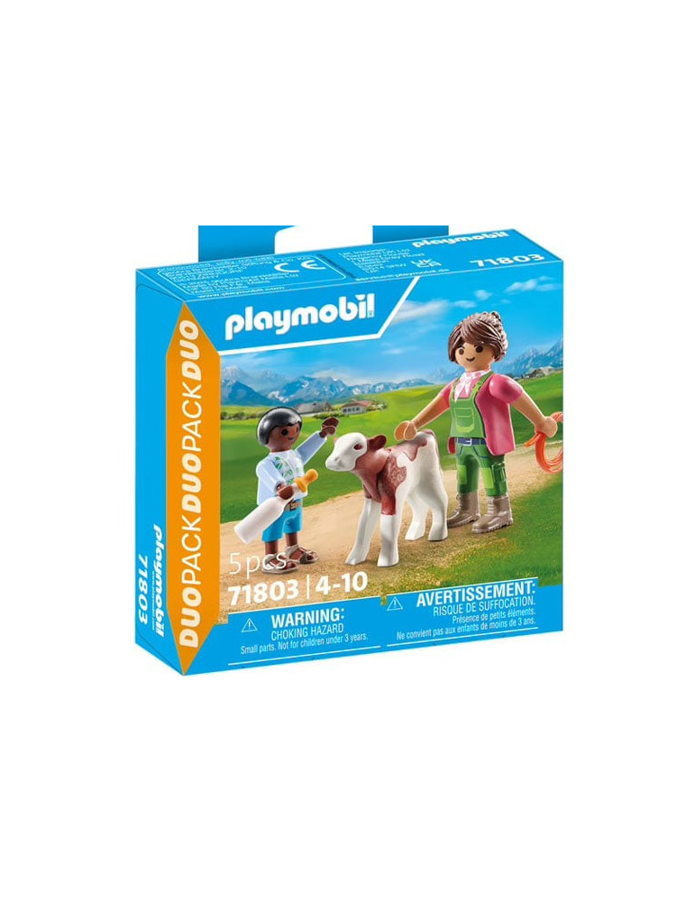 Playmobil Duo Pack 71803. Granjero con ternero. 4-10 años
