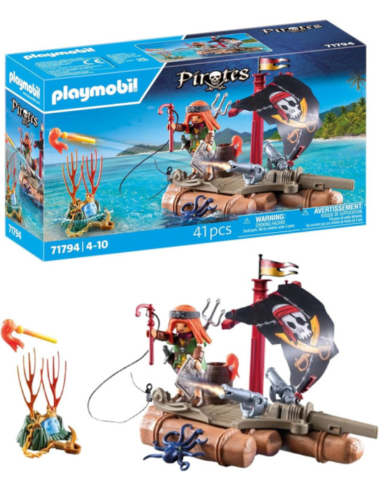 Playmobil Pirates 71794. Recuperación del Tesoro en la balsa Pirata. 4-10 años