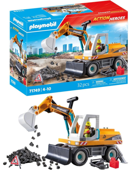 Playmobil Action Heroes 71749. Gran Excavadora. 4-10 años