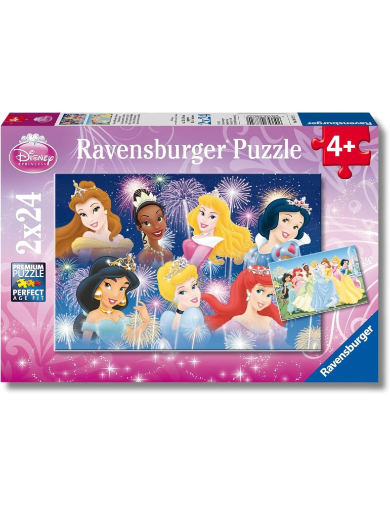 Ravensburger 08872. 2 puzzles de 20 piezas Princesas Disney. 26x18cm