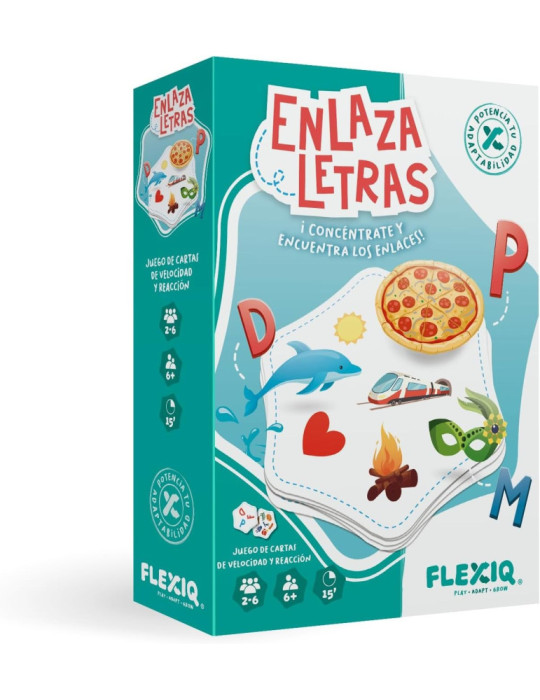 Flexiq FXG003. Juego de cartas Enlaza Letras. 2-6 jug +6 años