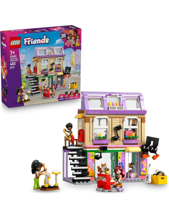 Lego Friends 42653. Tienda de Música y Apartamento. Más de 7 años. 483 piezas