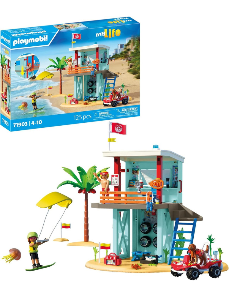 Playmobil MyLife Plus 71903. Torre de Rescate con Buggy Playero. A partir de 4 años