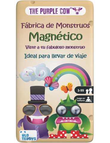 The Purple Cow PC6763. Juego de viaje magnético Fábrica de Monstruos. 1-2jug +3 años